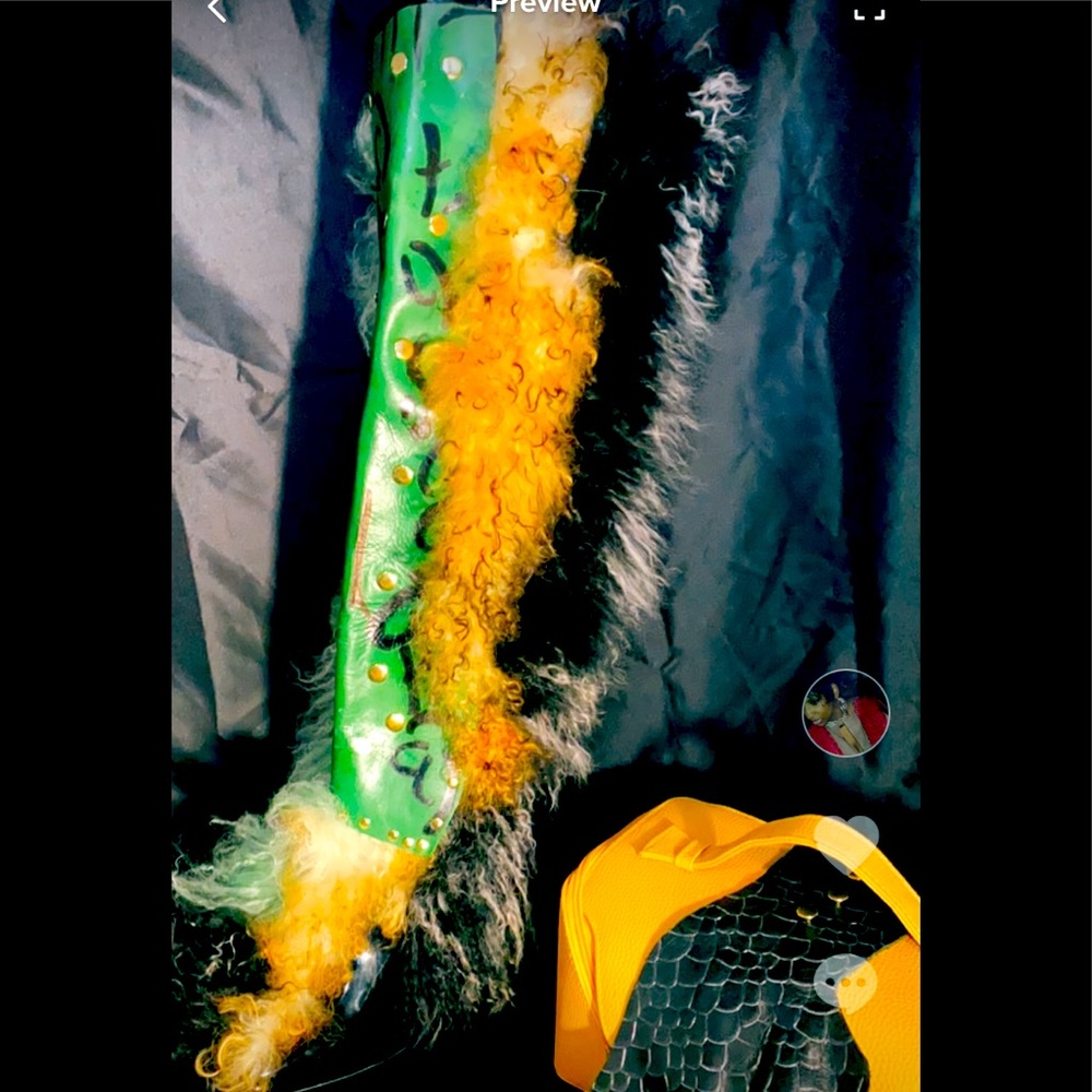 100% fur knee high boots